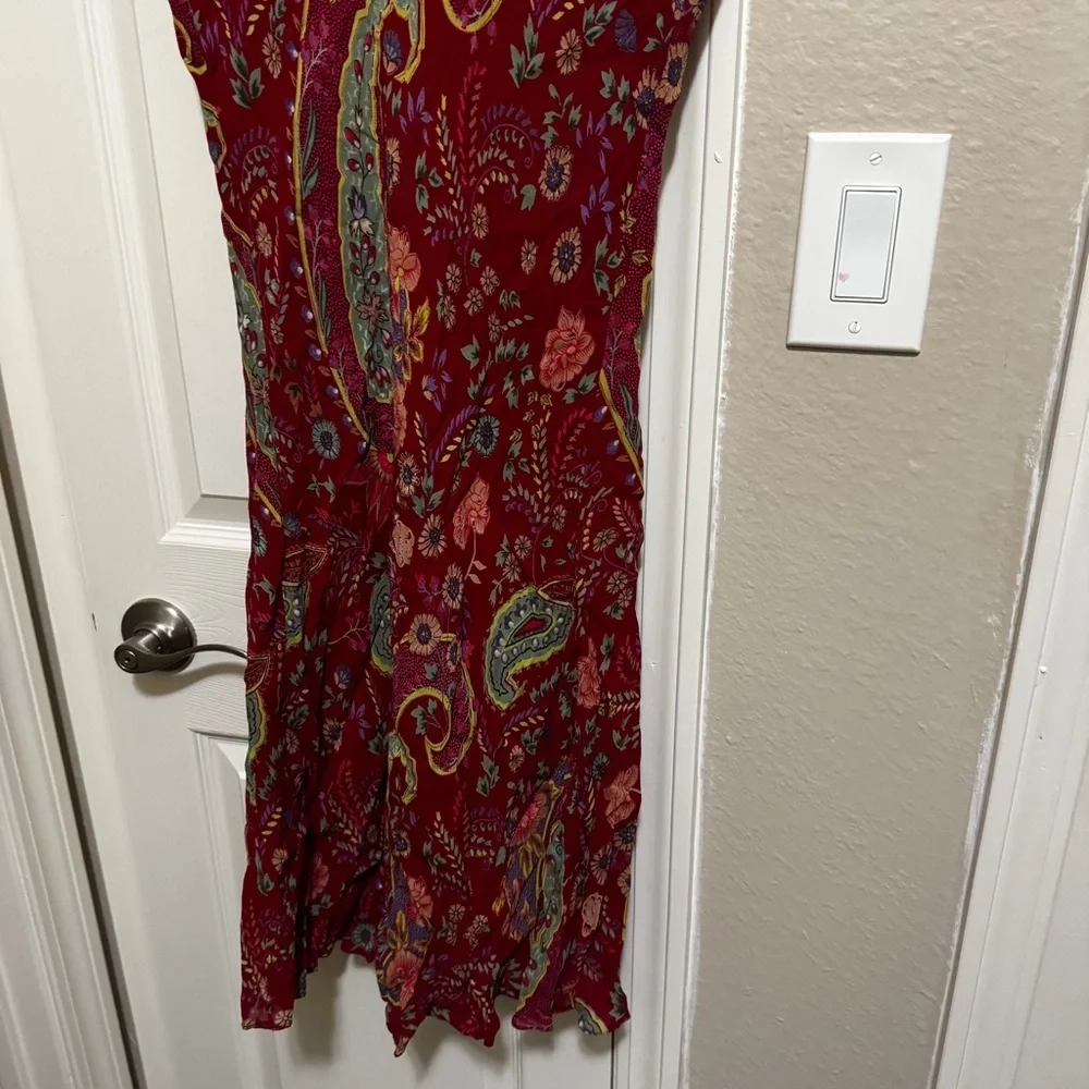 Vintage Elegant Paisley Red Dress - Picture 5 of 8